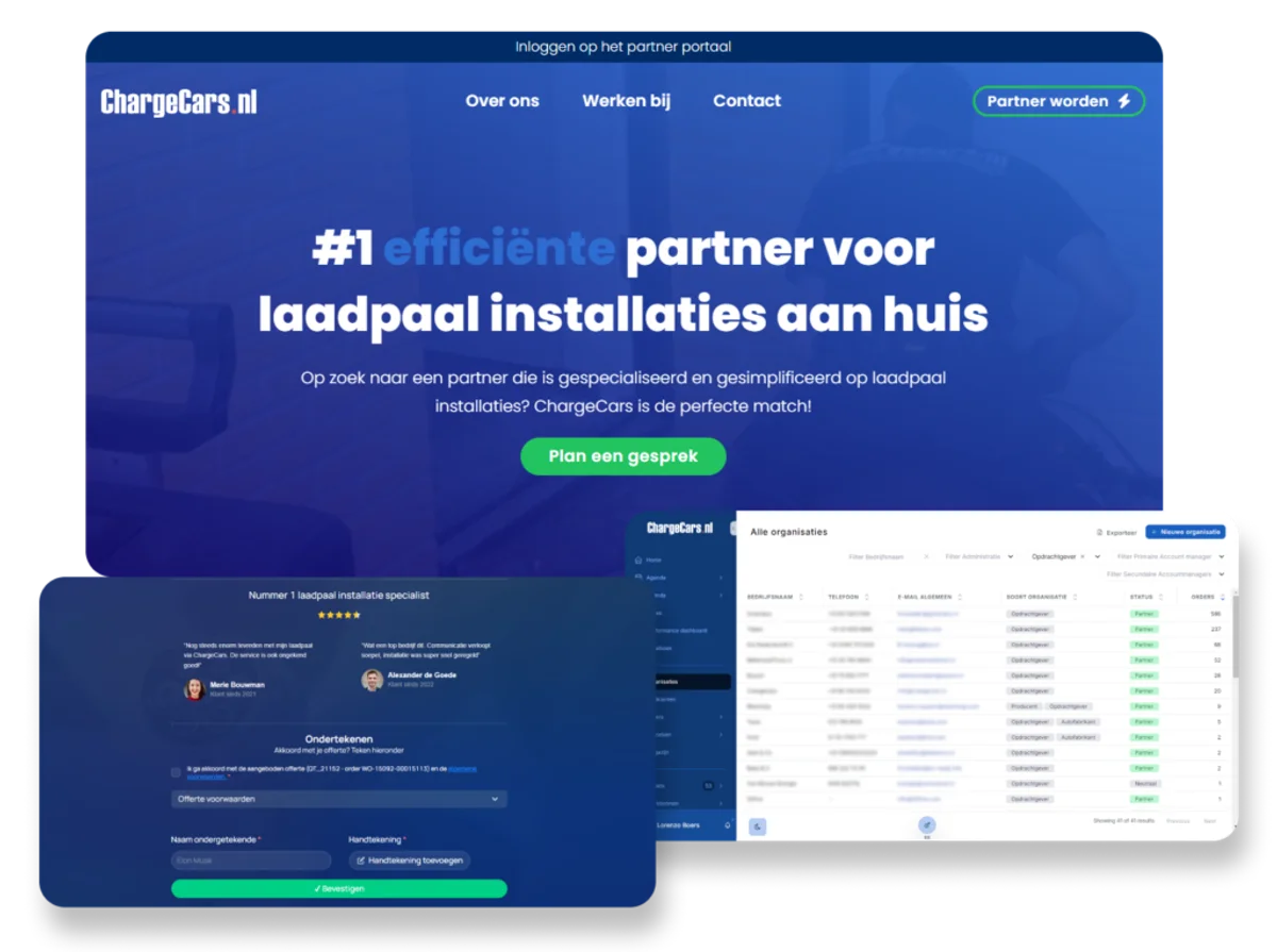 ChargeCars portal — planning, routes en laadpaalbeheer op één platform